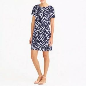 J. Crew Factory Shift Dress Navy & White Polka Dot